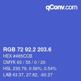 カラーコード: RGB 72 92.2 203.6 | qconv.com