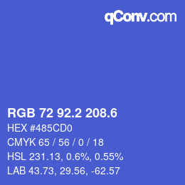 カラーコード: RGB 72 92.2 208.6 | qconv.com