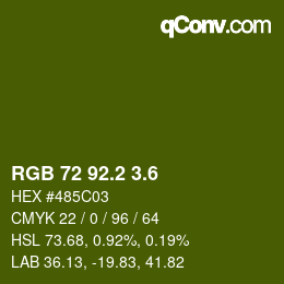 カラーコード: RGB 72 92.2 3.6 | qconv.com