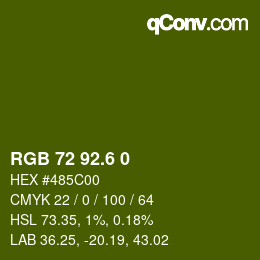 カラーコード: RGB 72 92.6 0 | qconv.com