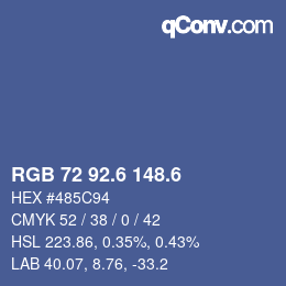 カラーコード: RGB 72 92.6 148.6 | qconv.com