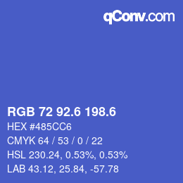 カラーコード: RGB 72 92.6 198.6 | qconv.com