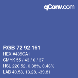 カラーコード: RGB 72 92 161 | qconv.com