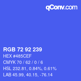 カラーコード: RGB 72 92 239 | qconv.com