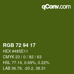 カラーコード: RGB 72 94 17 | qconv.com