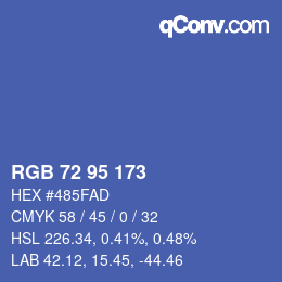 Farbcode: RGB 72 95 173 | qconv.com