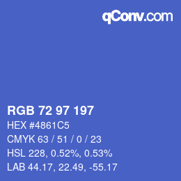 Color code: RGB 72 97 197 | qconv.com