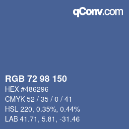 Farbcode: RGB 72 98 150 | qconv.com