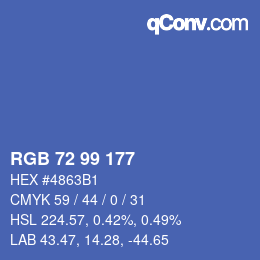 カラーコード: RGB 72 99 177 | qconv.com