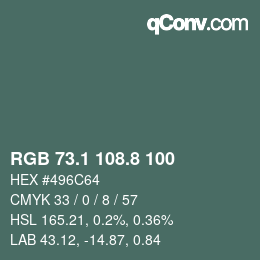 Farbcode: RGB 73.1 108.8 100 | qconv.com