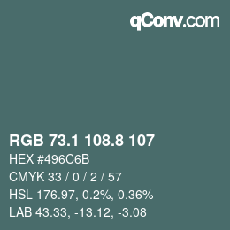 Color code: RGB 73.1 108.8 107 | qconv.com