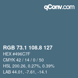 Color code: RGB 73.1 108.8 127 | qconv.com