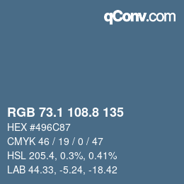 Color code: RGB 73.1 108.8 135 | qconv.com