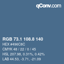 Color code: RGB 73.1 108.8 140 | qconv.com