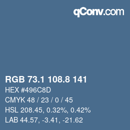 Color code: RGB 73.1 108.8 141 | qconv.com
