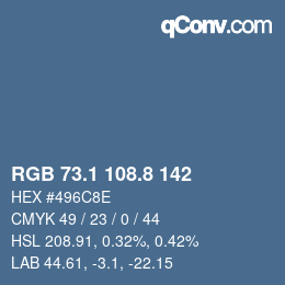 Color code: RGB 73.1 108.8 142 | qconv.com
