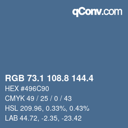 カラーコード: RGB 73.1 108.8 144.4 | qconv.com