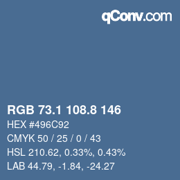 Color code: RGB 73.1 108.8 146 | qconv.com