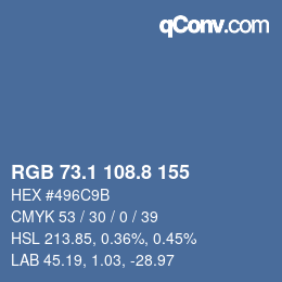 Color code: RGB 73.1 108.8 155 | qconv.com