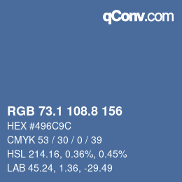 Color code: RGB 73.1 108.8 156 | qconv.com