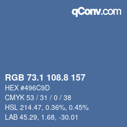 Color code: RGB 73.1 108.8 157 | qconv.com