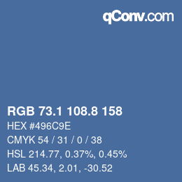 Farbcode: RGB 73.1 108.8 158 | qconv.com