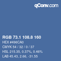 Color code: RGB 73.1 108.8 160 | qconv.com