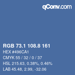 Color code: RGB 73.1 108.8 161 | qconv.com