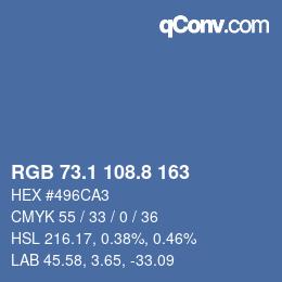 Color code: RGB 73.1 108.8 163 | qconv.com