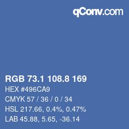 Color code: RGB 73.1 108.8 169 | qconv.com
