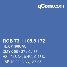 Color code: RGB 73.1 108.8 172 | qconv.com