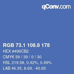 Color code: RGB 73.1 108.8 178 | qconv.com