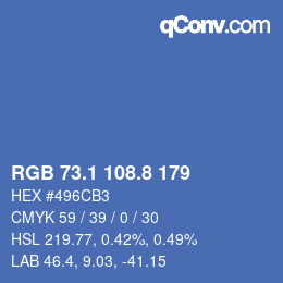 Color code: RGB 73.1 108.8 179 | qconv.com