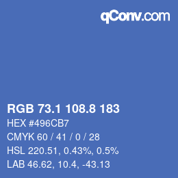 Color code: RGB 73.1 108.8 183 | qconv.com