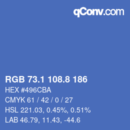 カラーコード: RGB 73.1 108.8 186 | qconv.com