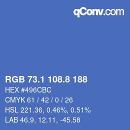 Farbcode: RGB 73.1 108.8 188 | qconv.com