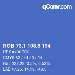 Color code: RGB 73.1 108.8 194 | qconv.com