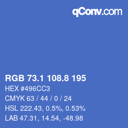 Color code: RGB 73.1 108.8 195 | qconv.com