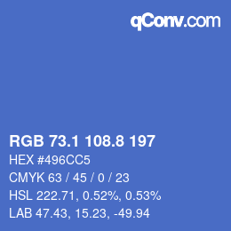 Color code: RGB 73.1 108.8 197 | qconv.com
