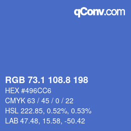 Farbcode: RGB 73.1 108.8 198 | qconv.com