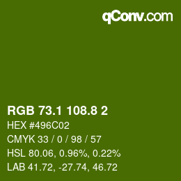カラーコード: RGB 73.1 108.8 2 | qconv.com