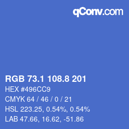 カラーコード: RGB 73.1 108.8 201 | qconv.com