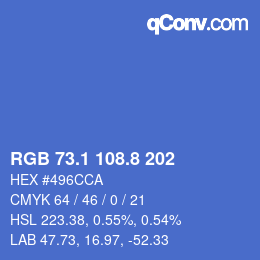 Color code: RGB 73.1 108.8 202 | qconv.com