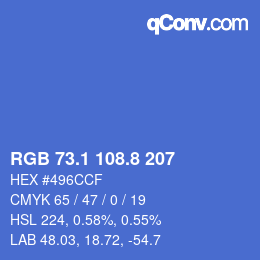 Color code: RGB 73.1 108.8 207 | qconv.com