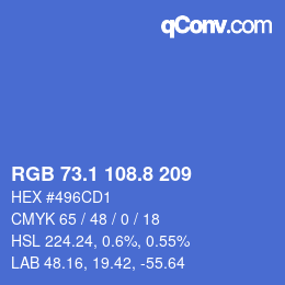Color code: RGB 73.1 108.8 209 | qconv.com
