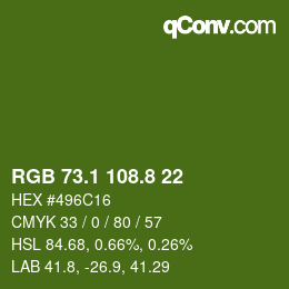カラーコード: RGB 73.1 108.8 22 | qconv.com