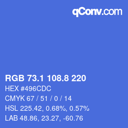 カラーコード: RGB 73.1 108.8 220 | qconv.com
