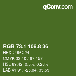 カラーコード: RGB 73.1 108.8 36 | qconv.com