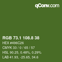 Color code: RGB 73.1 108.8 38 | qconv.com