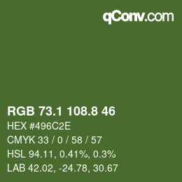 カラーコード: RGB 73.1 108.8 46 | qconv.com